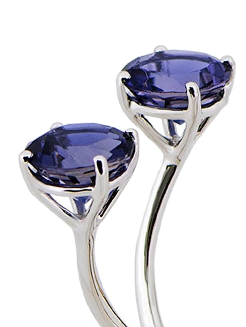  Stefere 18k White Gold Torri Multi-stone Ring - Silver 