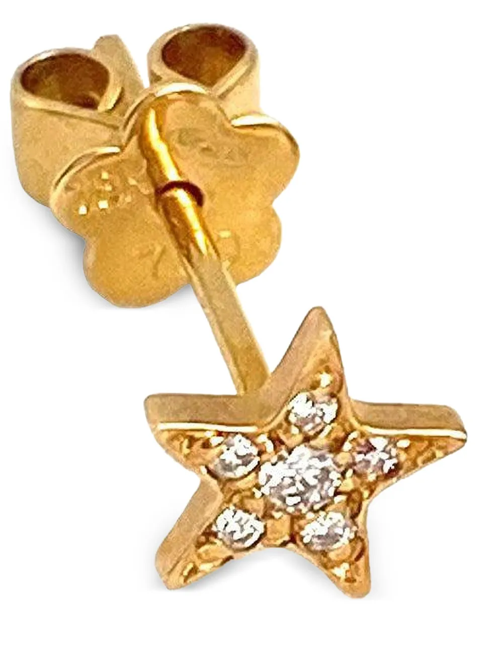  Stefere 18k Yellow Gold Mini Lucky Stars Diamond Earrings 