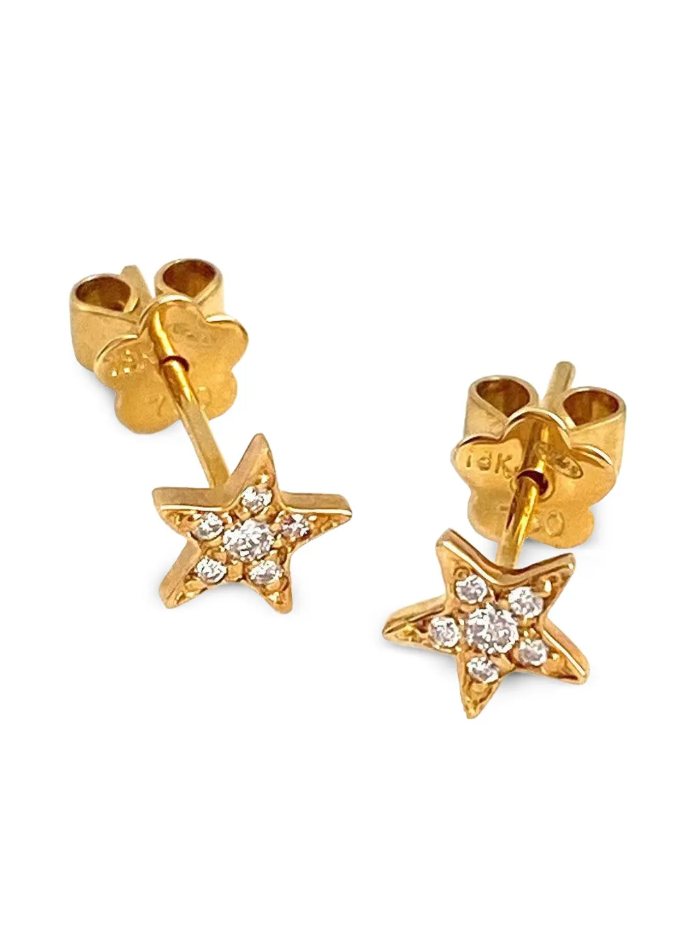 Stefere Orecchini Mini Lucky Stars in oro giallo 18 carati con diamanti