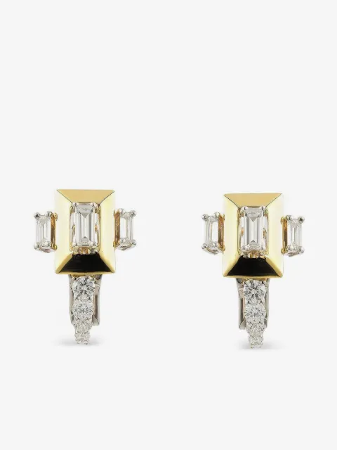 Yeprem aretes Strada en oro blanco y amarillo de 18kt con diamante