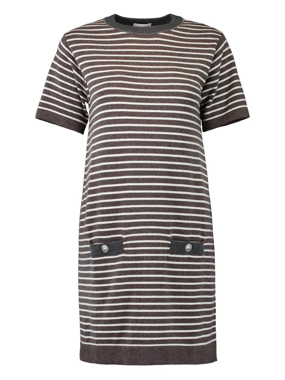 Brunello Cucinelli Striped T-shirt Dress In Multi