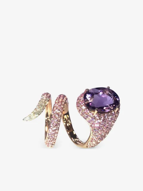 Stefere anillo Spiral en oro rosa de 18kt con gemas