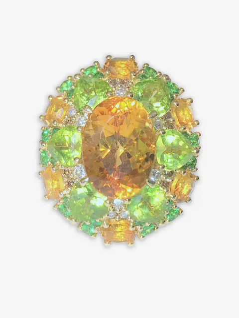 Stefere anillo en oro amarillo de 18kt con gemas