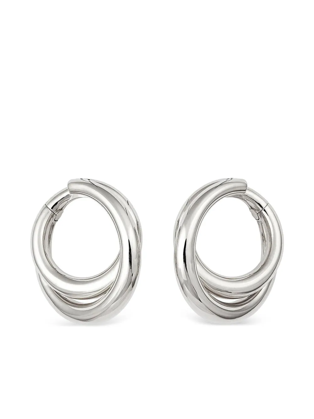 Engelbert 18k White Gold Infinity Loop Earrings In Silver