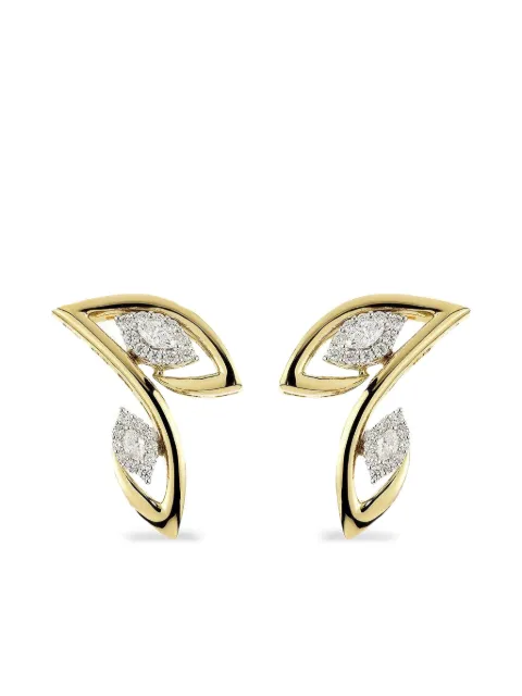 Yeprem 18K white and yellow gold Strada diamond earrings