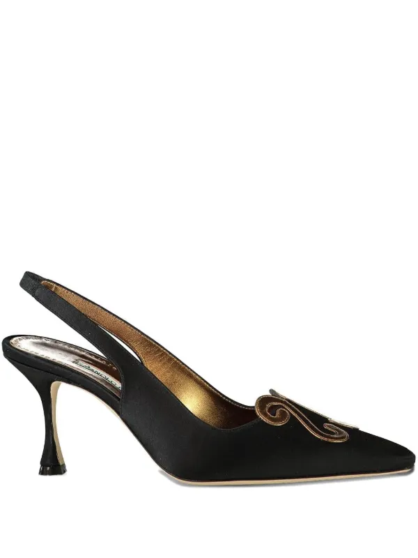 Manolo Blahnik 70mm Durbar Slingback Pumps in Black