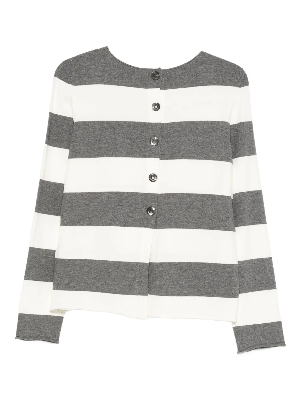 Semicouture Striped-pattern Buttoned Top In Gray