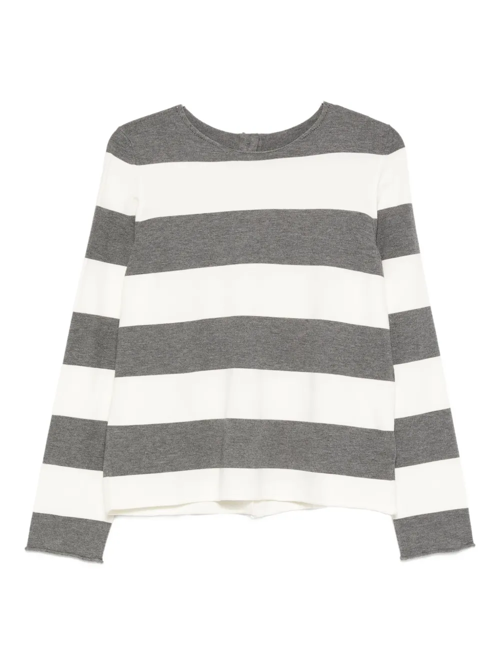 Semicouture Striped-pattern Buttoned Top In Gray