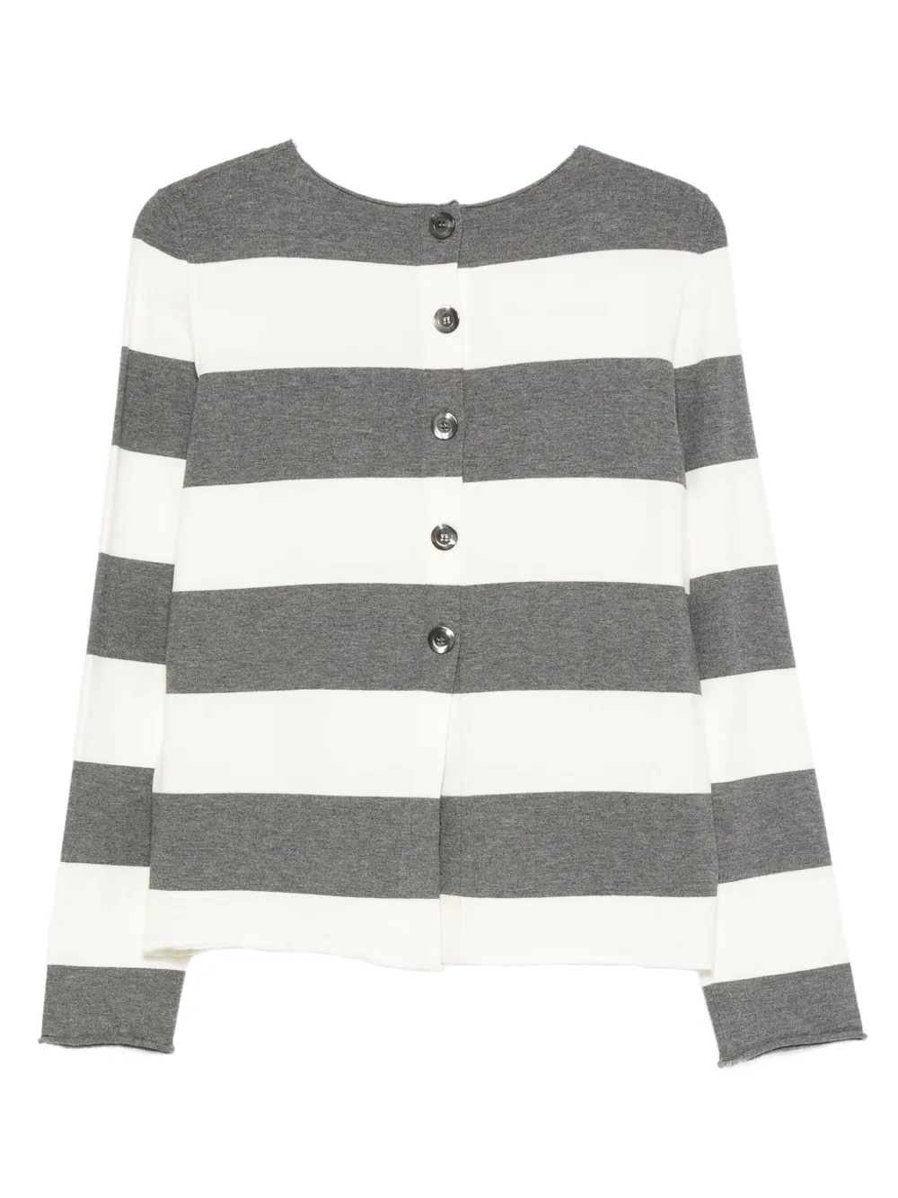 Semicouture Gestreepte top met knopen Grijs