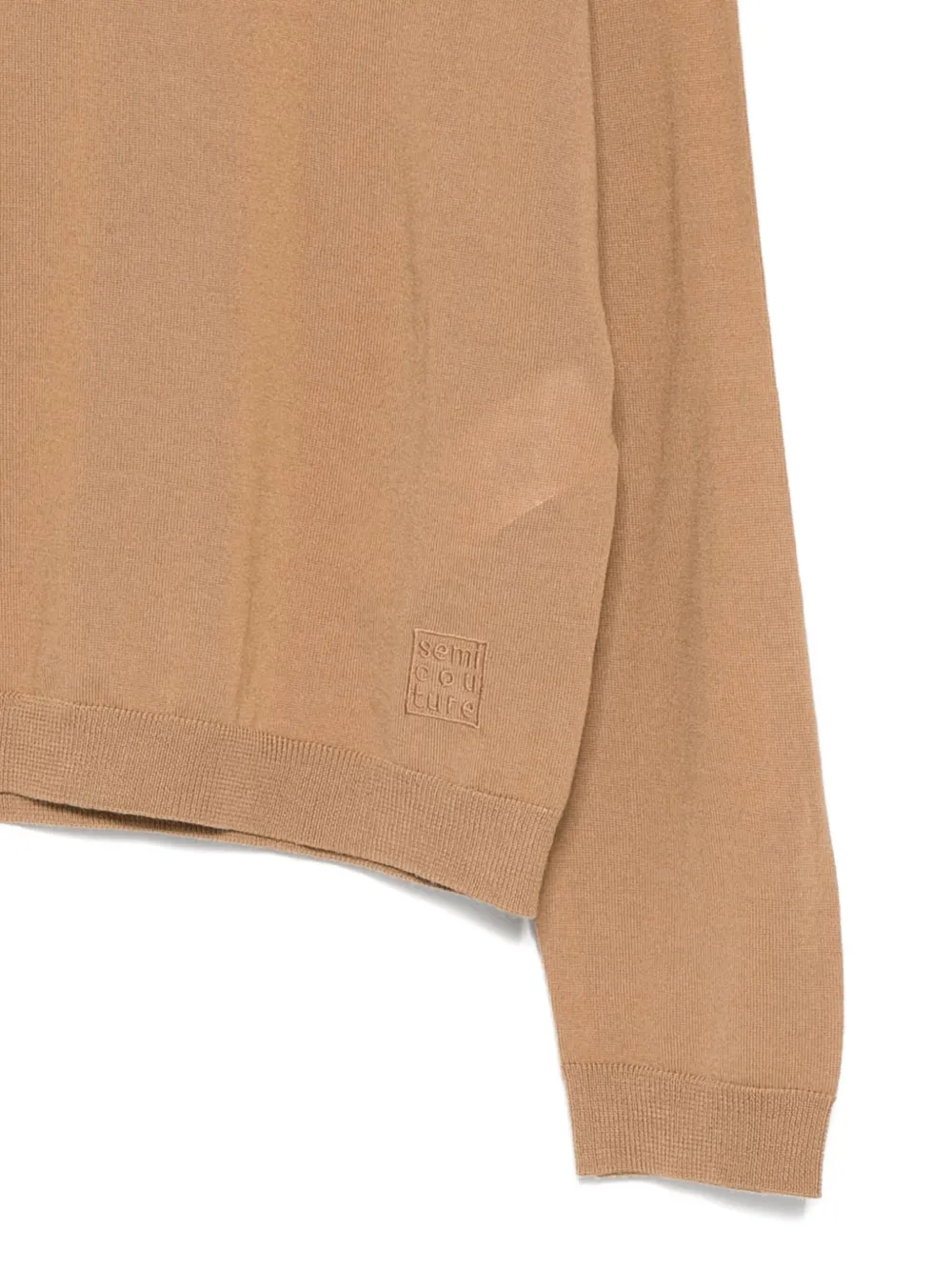 Semicouture Embroidered-logo Top In Neutral