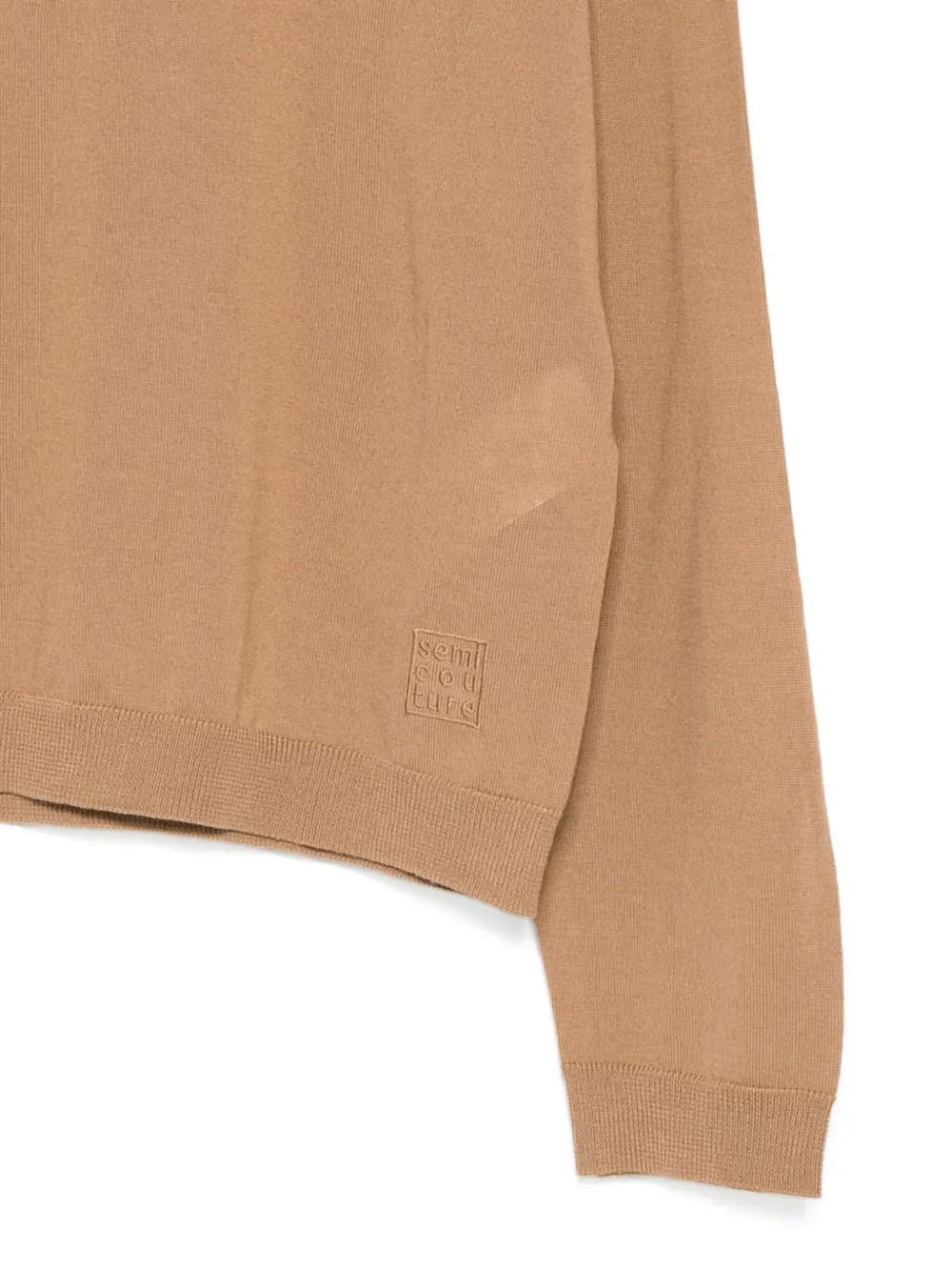 Semicouture Poloshirt met geborduurd logo Beige