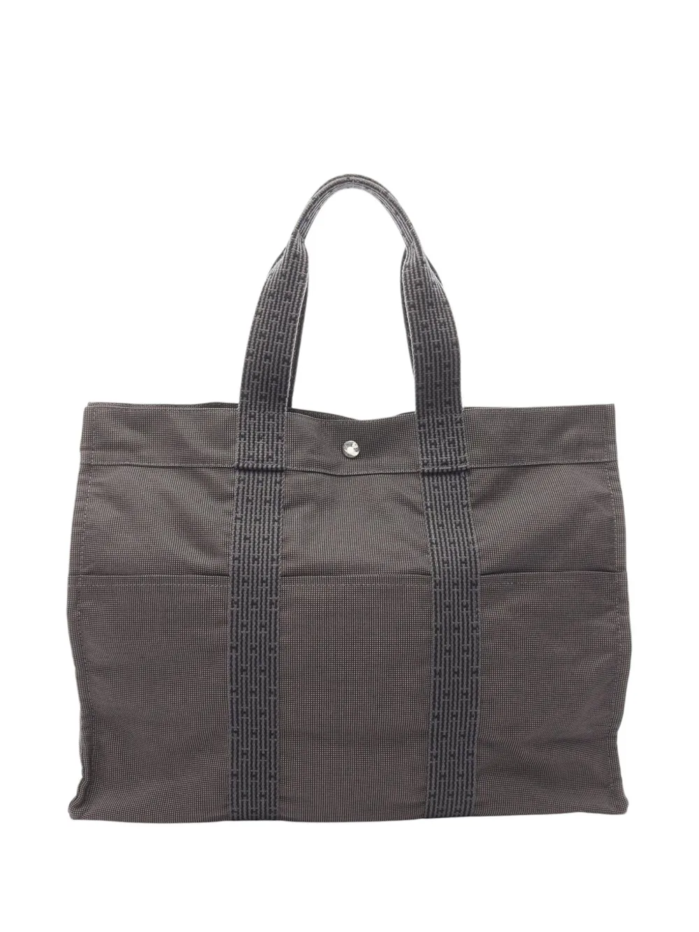 Pre-owned Hermes 1990-2010 Canvas Herline Gm Tote Bag In Gray