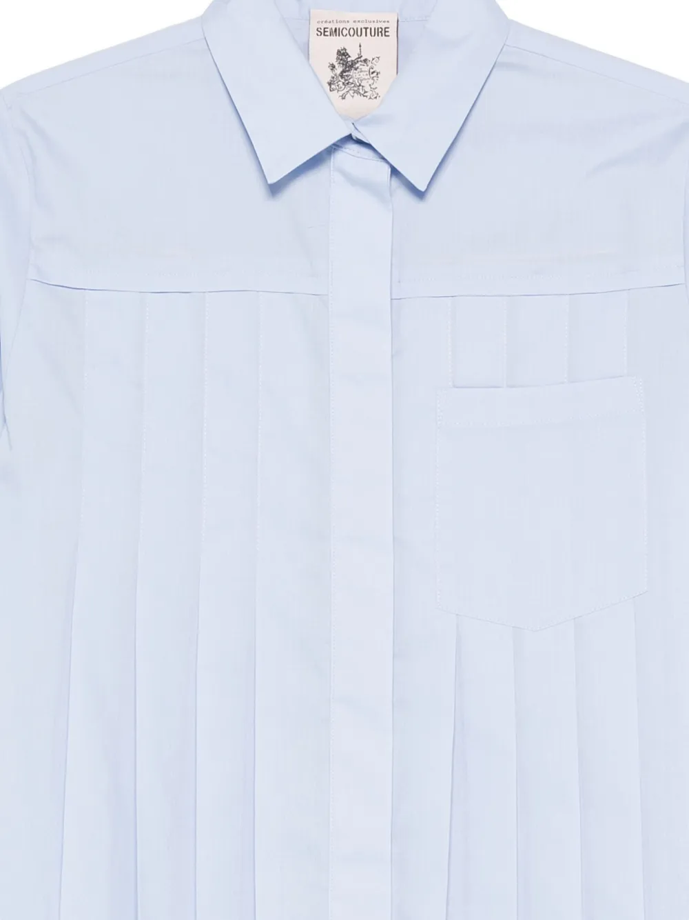Semicouture Top met plooien Blauw