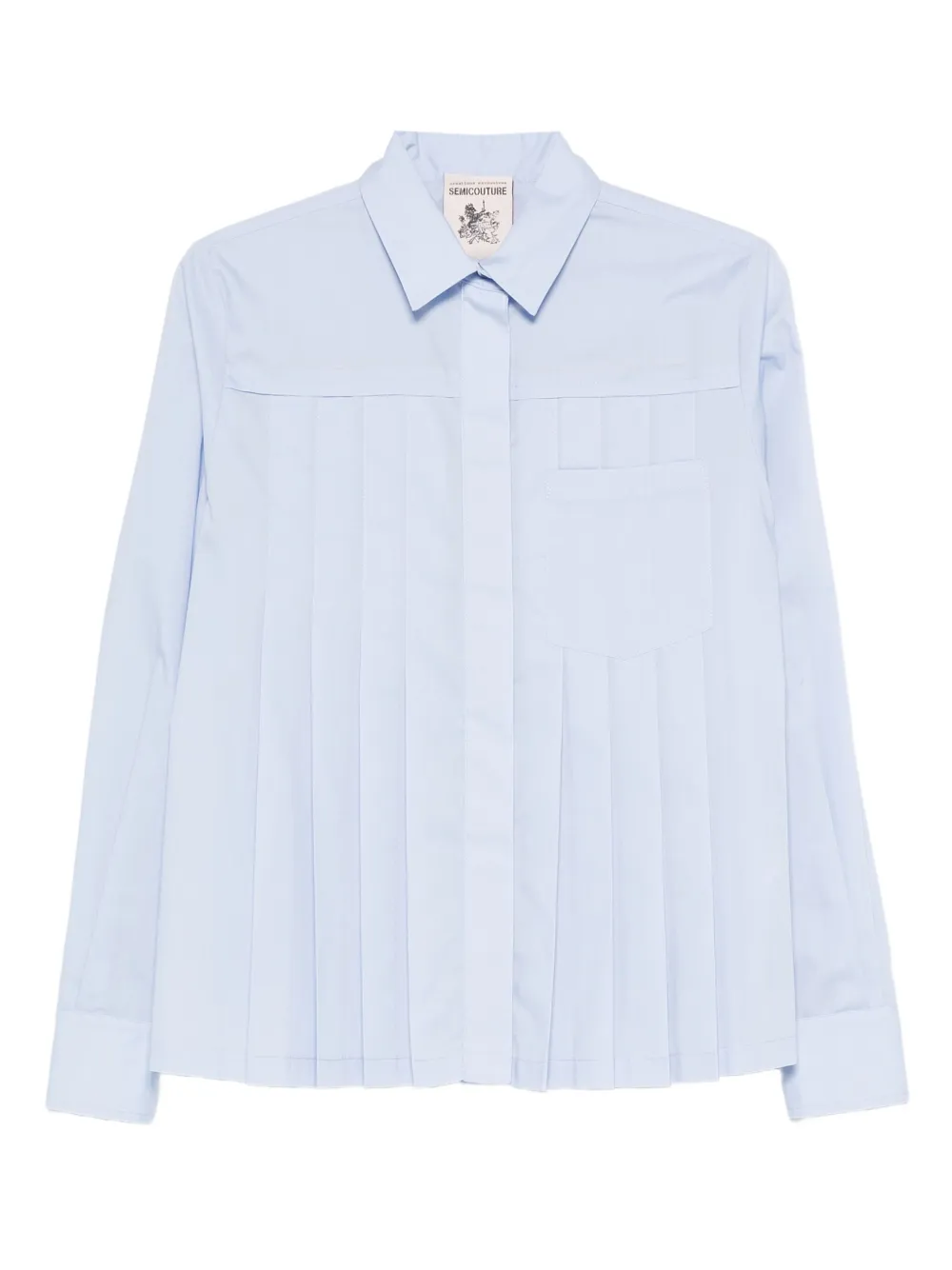 Semicouture pleated top - Blu