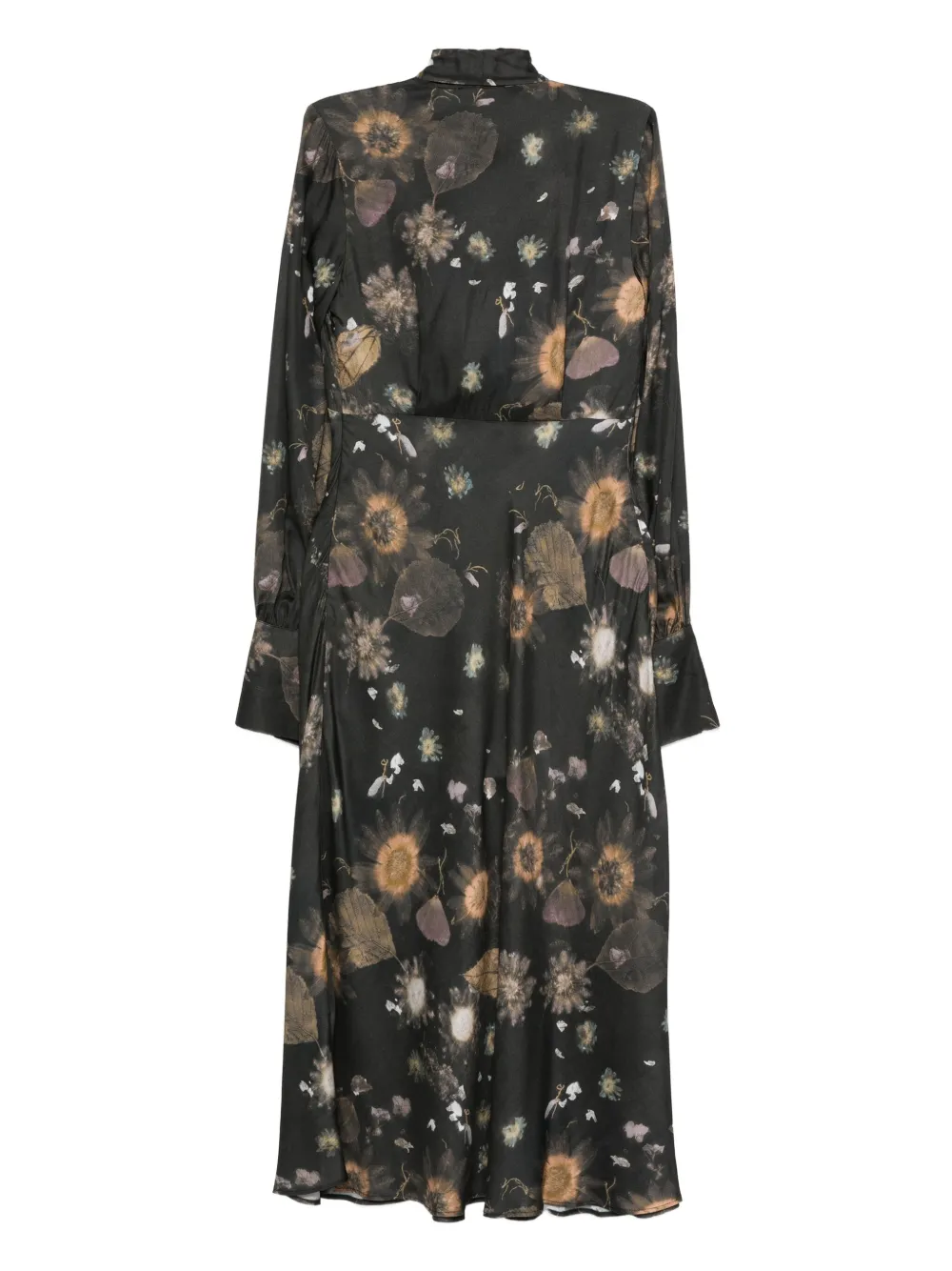 Semicouture Midi-jurk met strikdetail en bloemenprint - Grijs