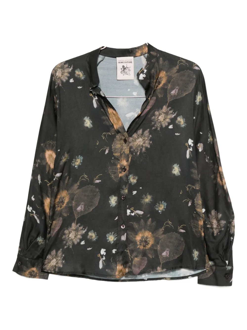 Semicouture Floral-pattern Top In Black