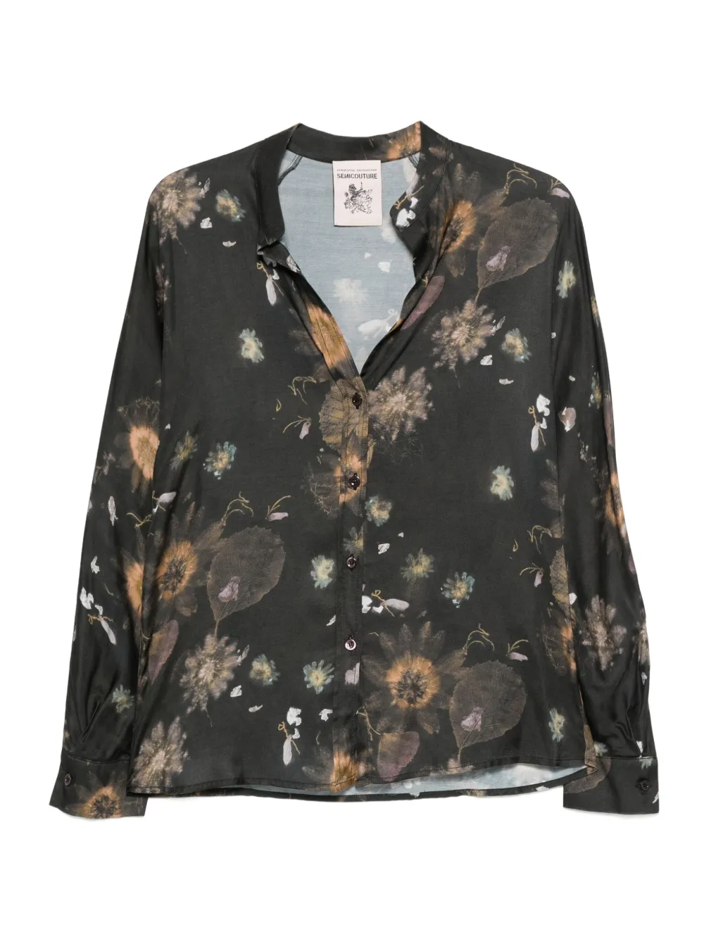 Semicouture floral-pattern top - Grigio
