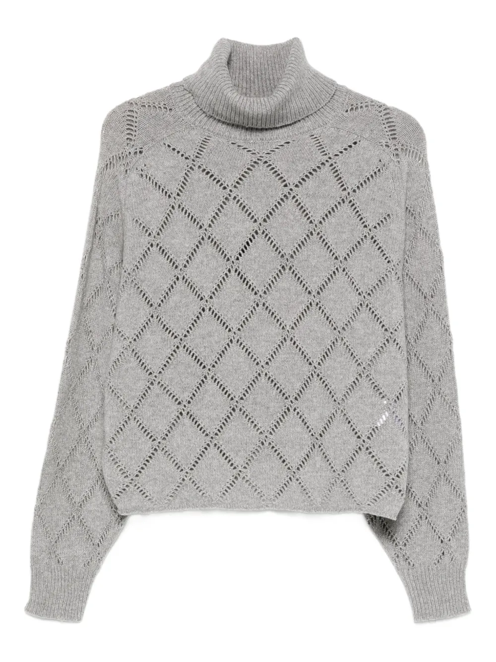 Semicouture openwork turtleneck sweater - Grau