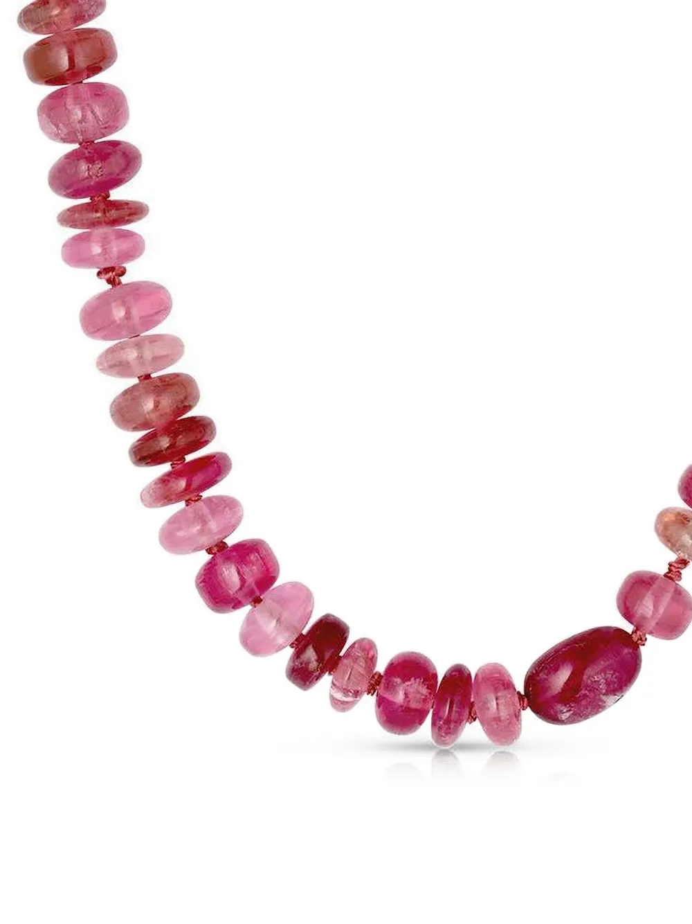 Leigh Maxwell 18k Yellow Gold Tourmaline Necklace In Red