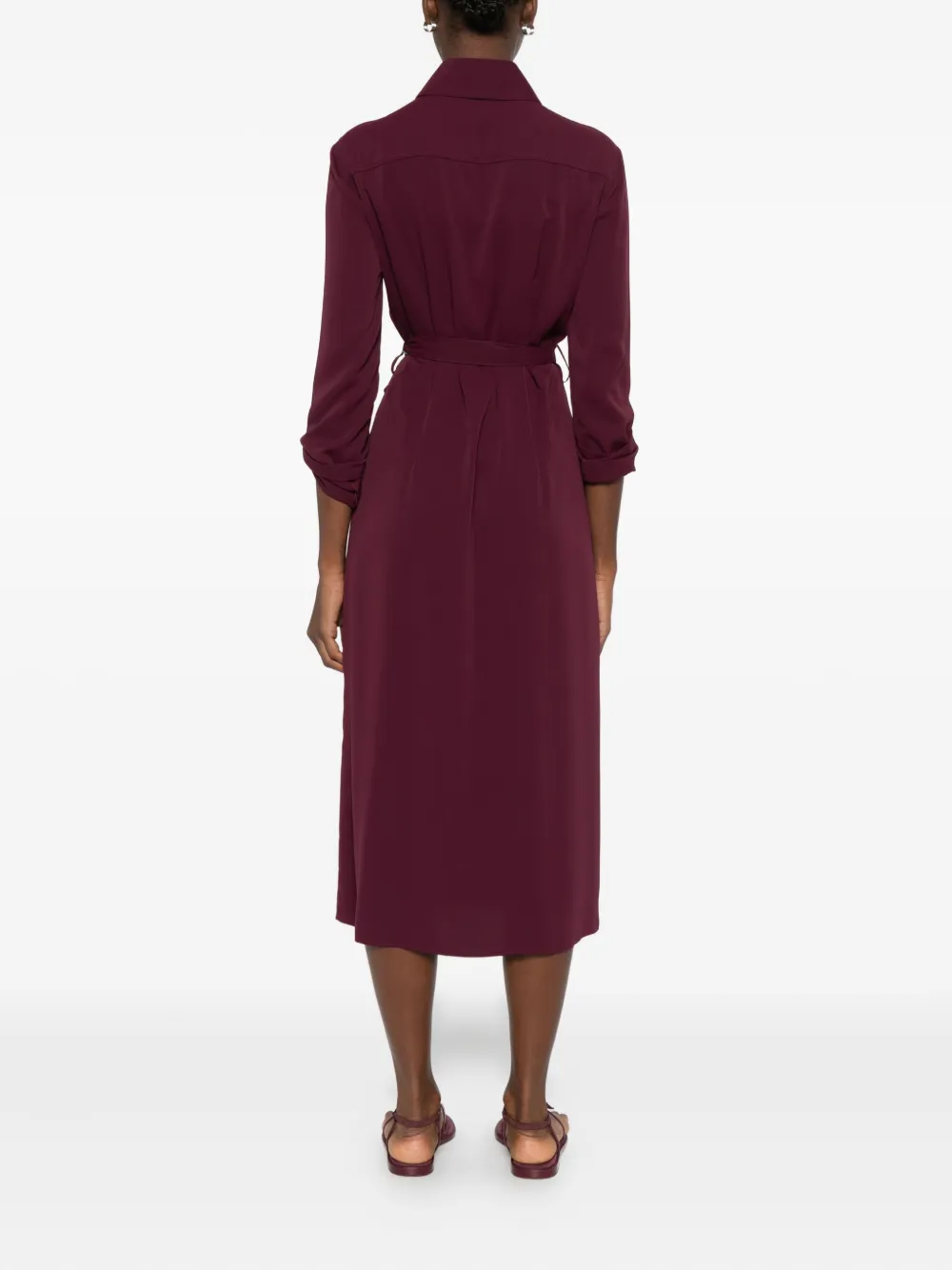 Patrizia Pepe Midi-jurk met ceintuur en zak Paars
