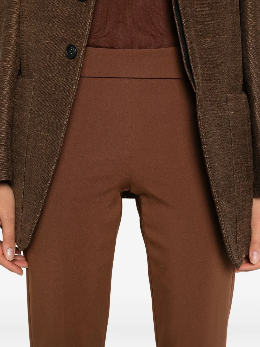 Patrizia Pepe Cropped Trousers In Brown