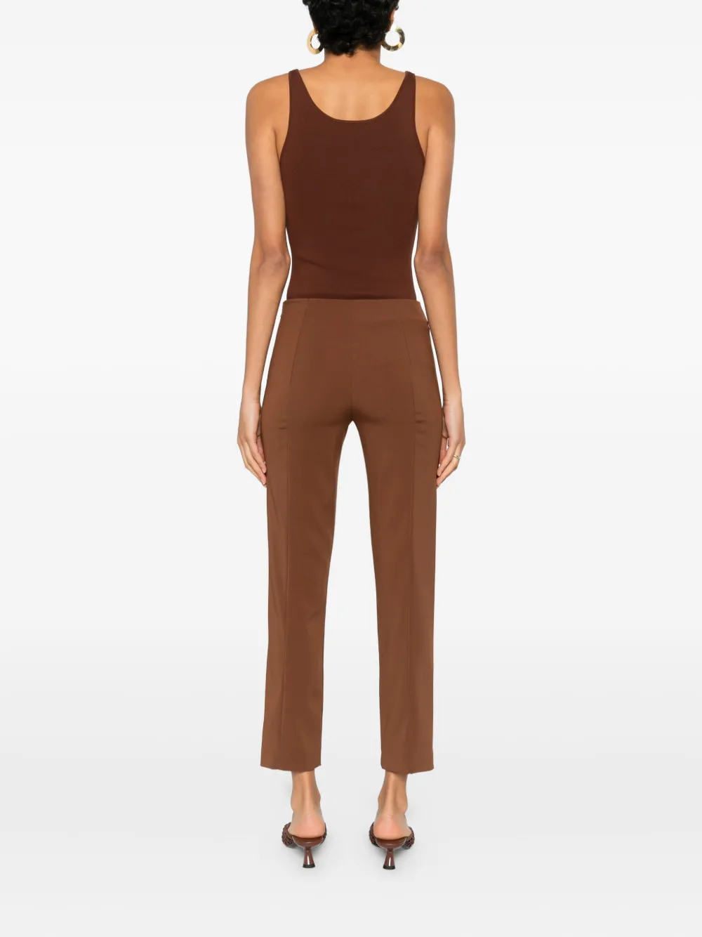 Patrizia Pepe Cropped Trousers In Brown