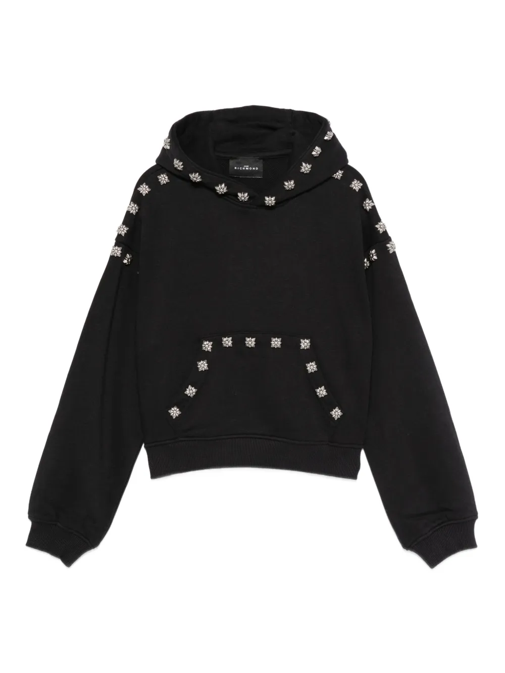 John Richmond Junior stud-embellished hoodie - Nero