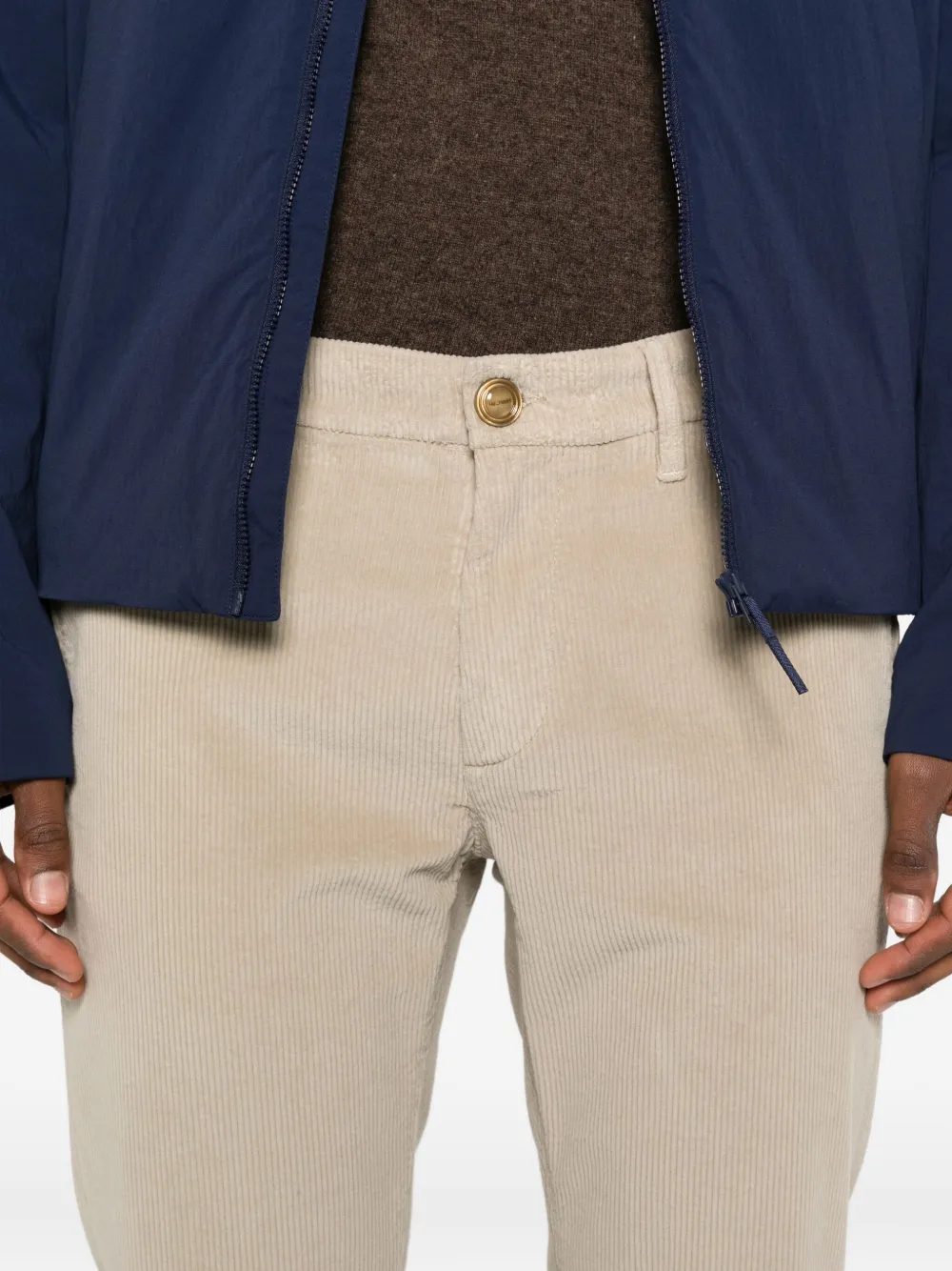 Re-hash Mucha Corduroy Cuffed-hem Chinos In Neutral