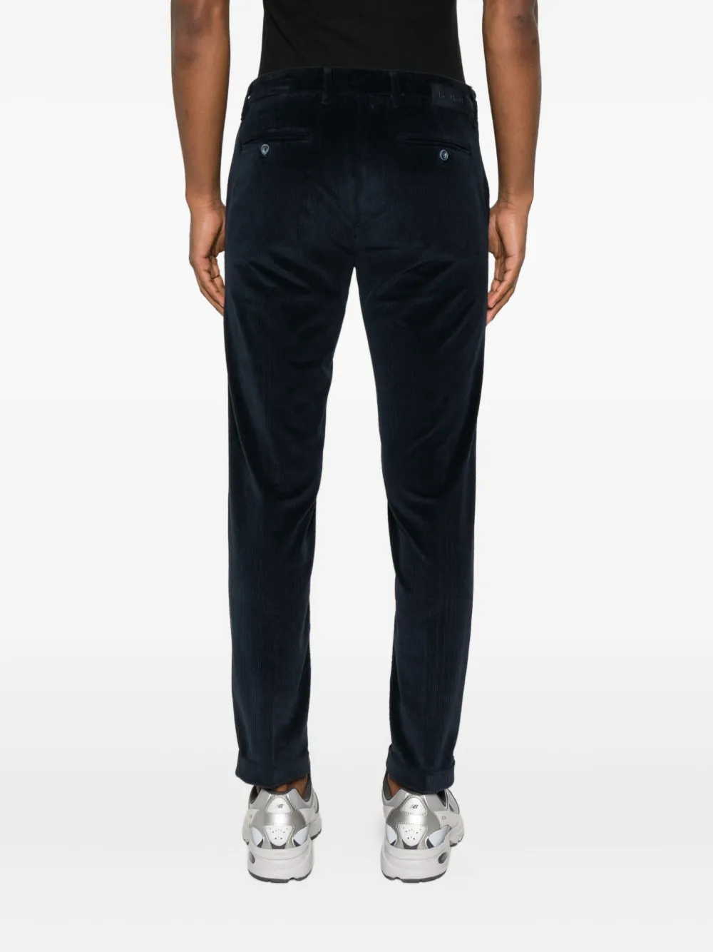 Re-hash Mucha Corduroy Cuffed-hem Chinos In Black