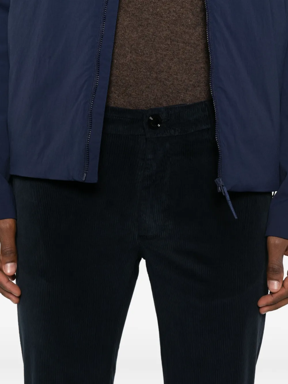 Re-hash Mucha Corduroy Cuffed-hem Chinos In Black