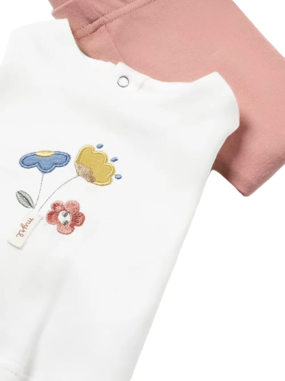 Mayoral Broek met elastische taille T-shirt met lange mouwen en vest Roze