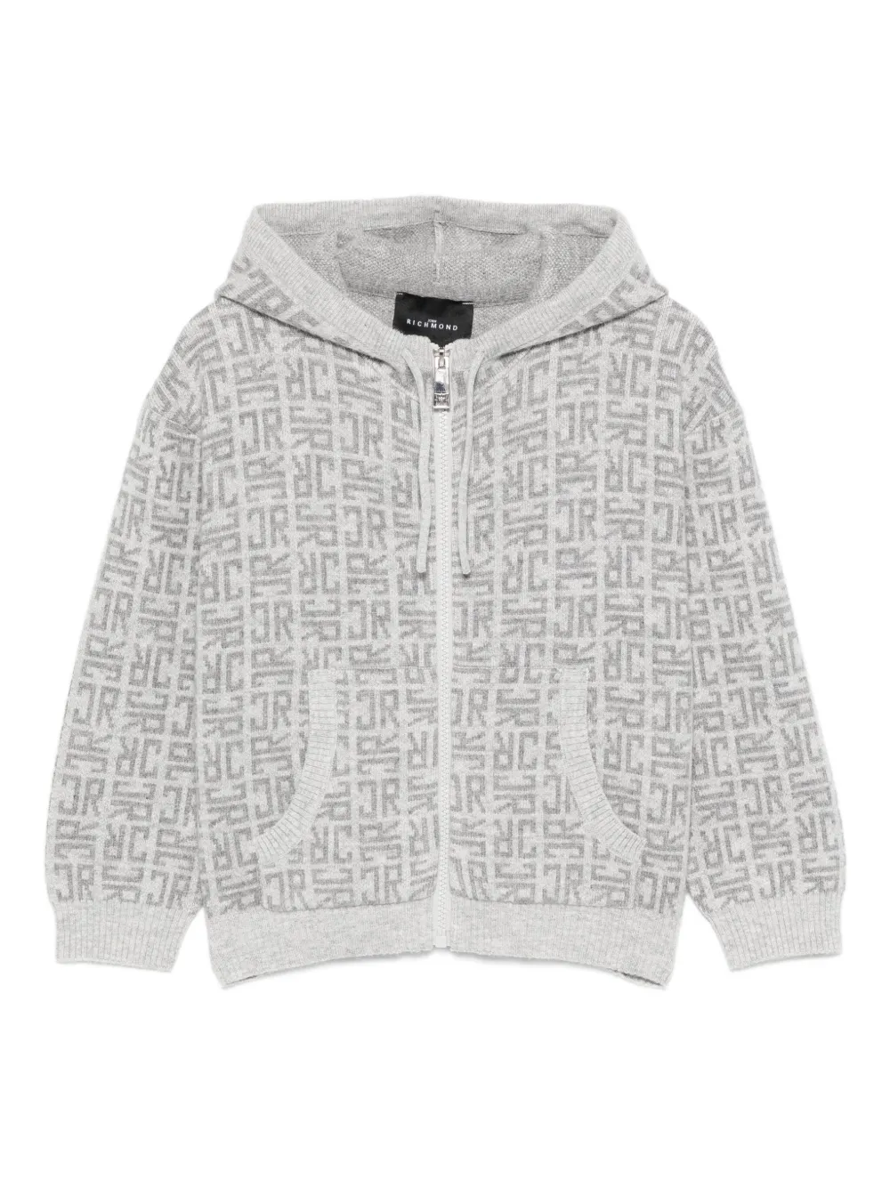 John Richmond Junior patterned zip-up hoodie - Grigio