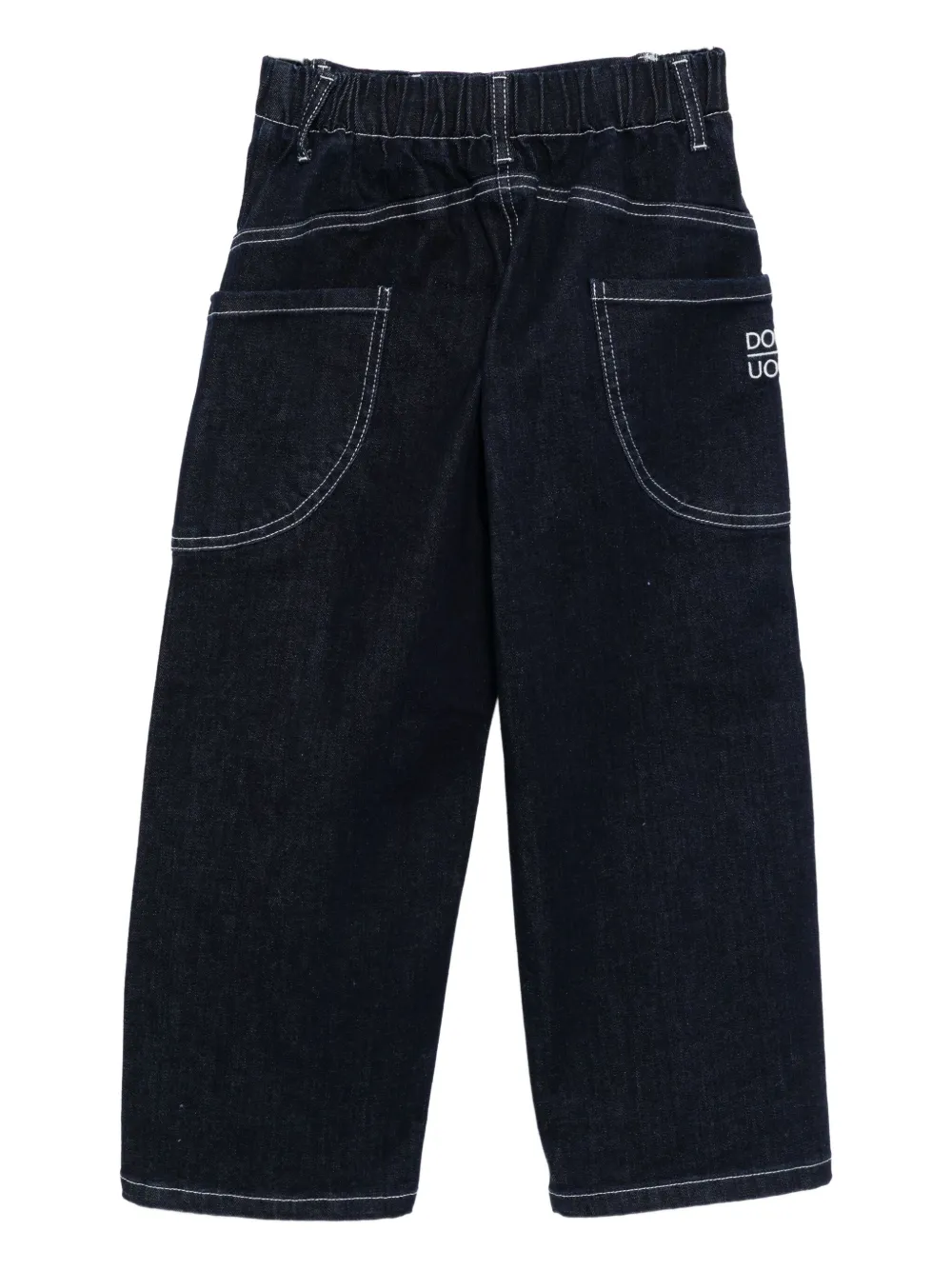 Douuod Kids Jeans met geborduurd logo Blauw