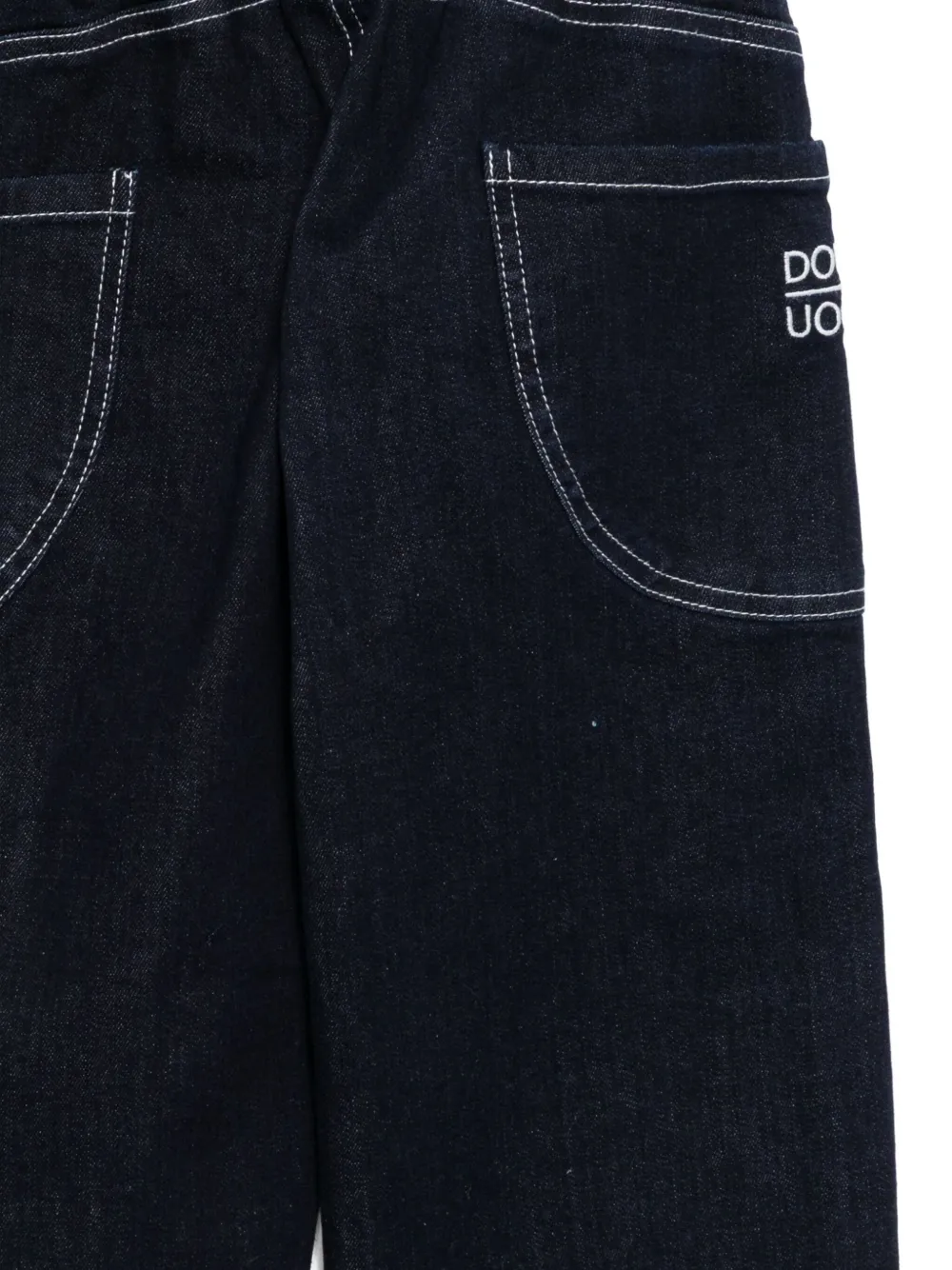 Douuod Kids Jeans met geborduurd logo Blauw