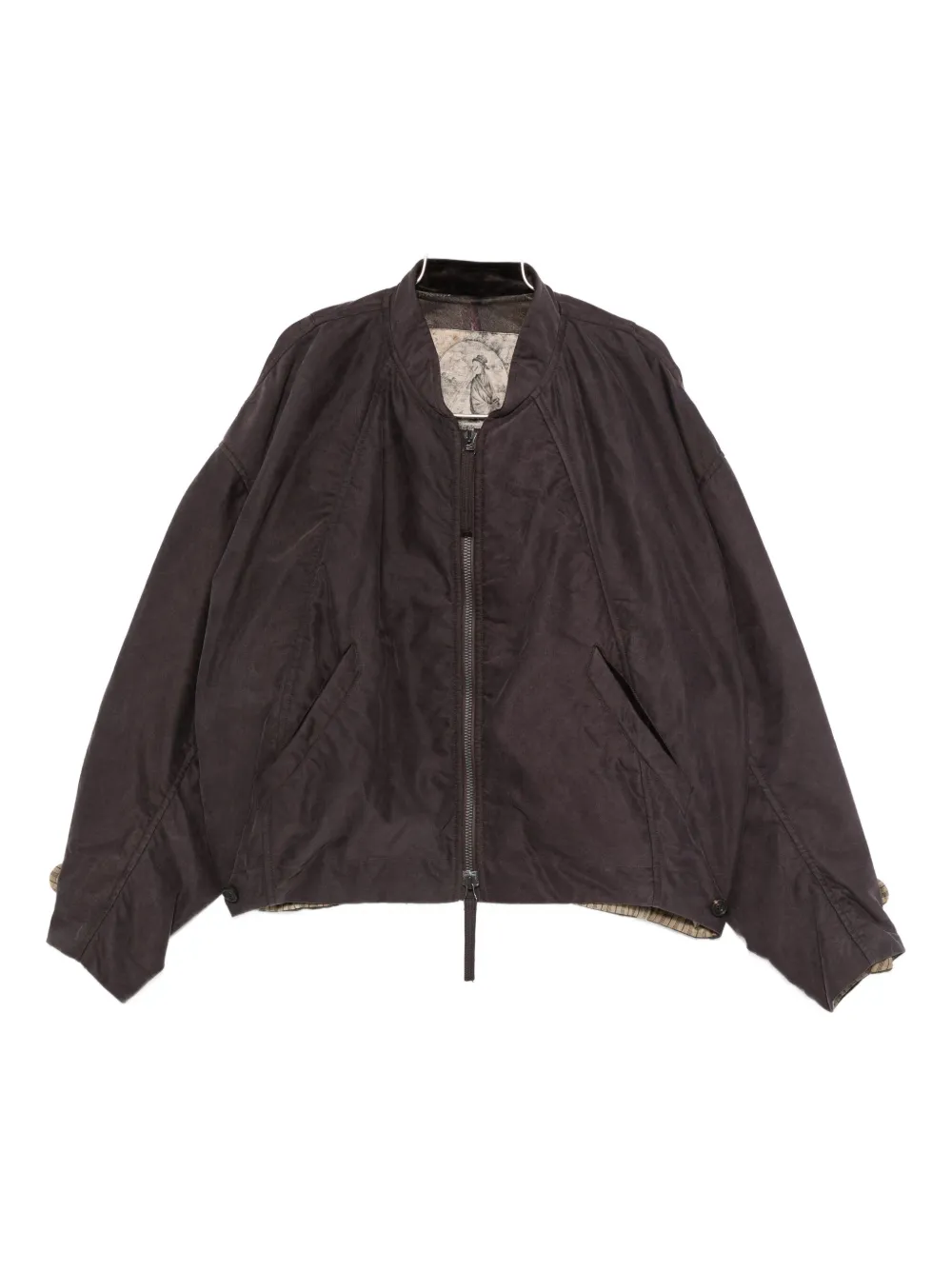 Ziggy Chen zip-up bomber jacket | Brown | Image 1