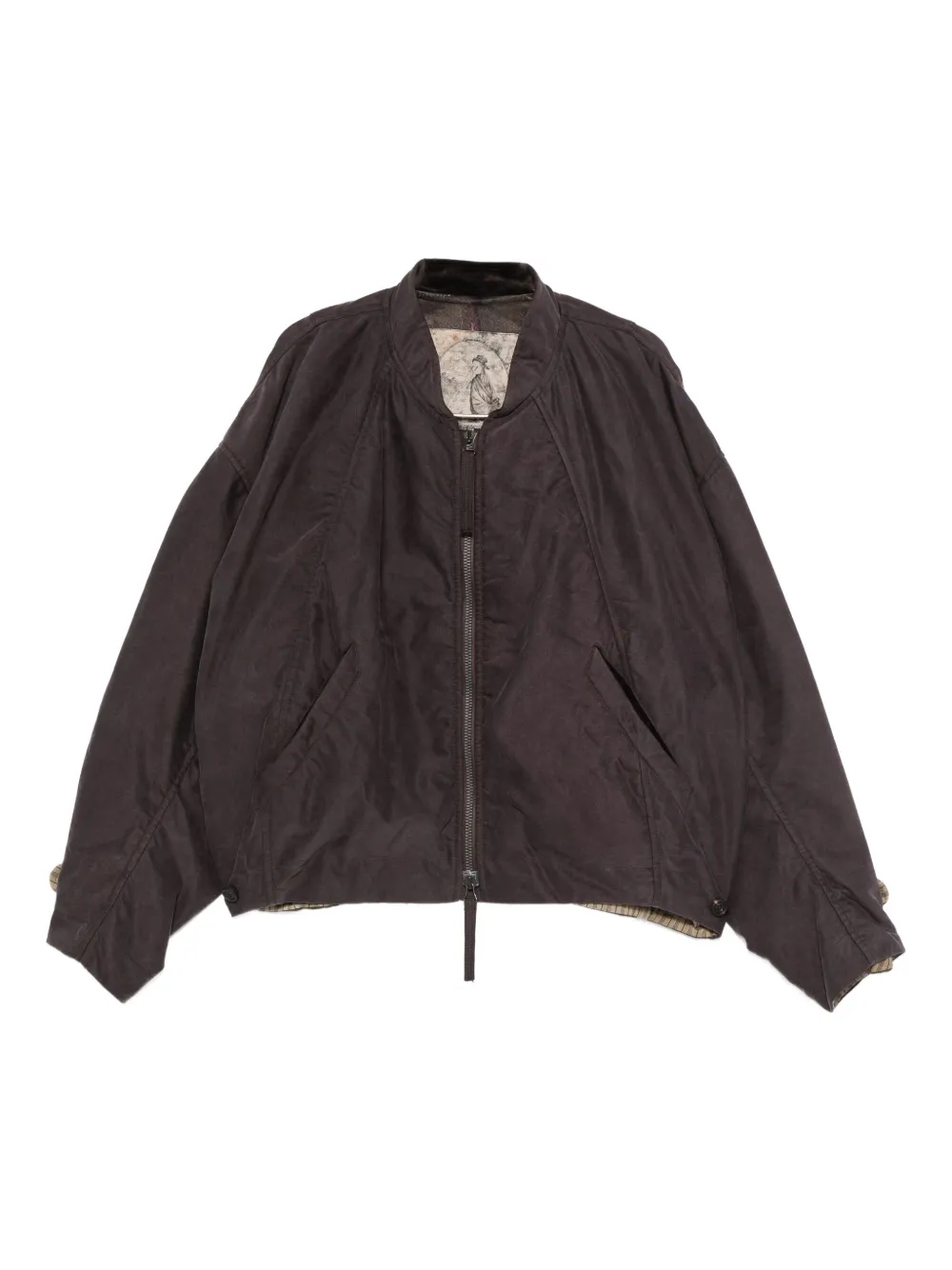 Ziggy Chen zip-up bomber jacket | Brown | Image 1
