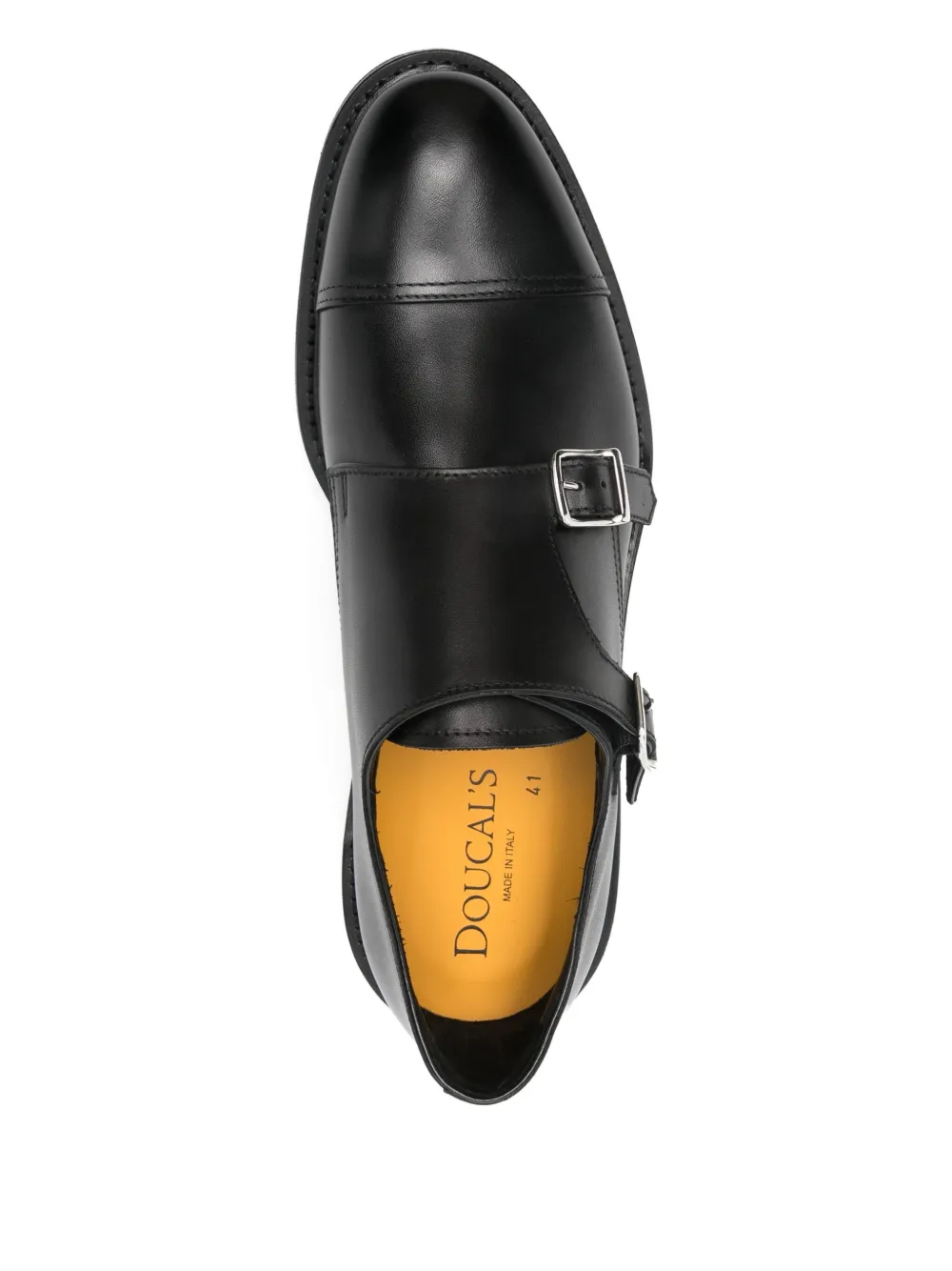 Doucal's buckle strap monk shoes Zwart