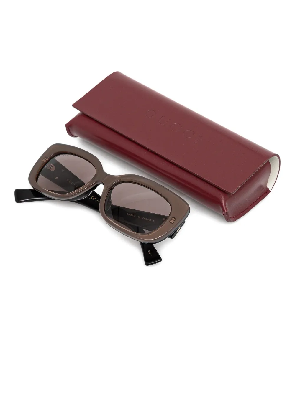 Gucci Eyewear Zonnebril met rechthoekig montuur Bruin