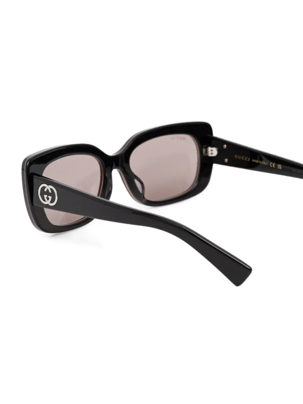 GUCCI スクエアサングラス ブラウン Gucci Eyewear スクエアフレーム サングラス | ブラウン | FARFETCH JP