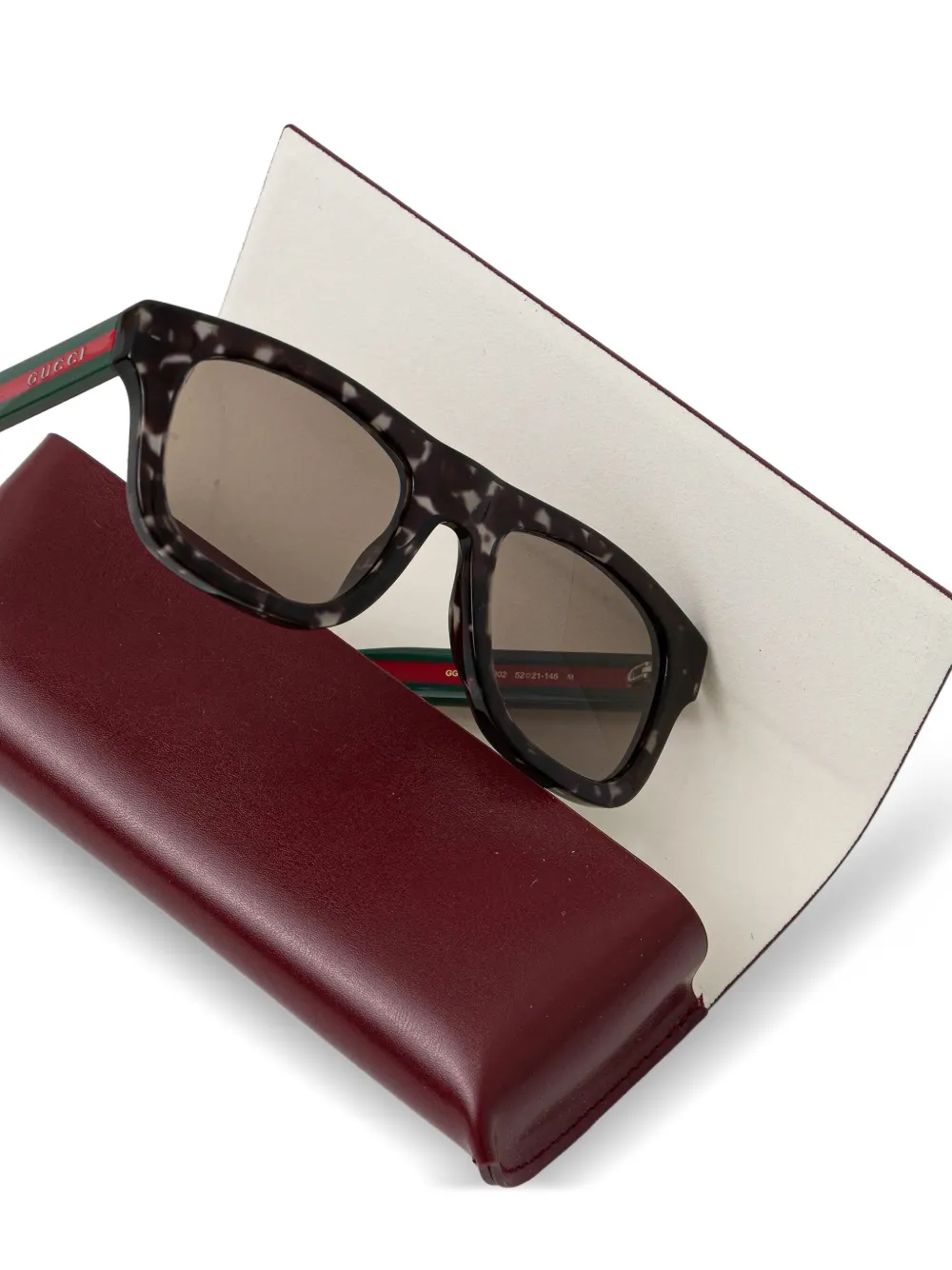 Gucci Eyewear Zonnebril met wayfarer montuur Bruin