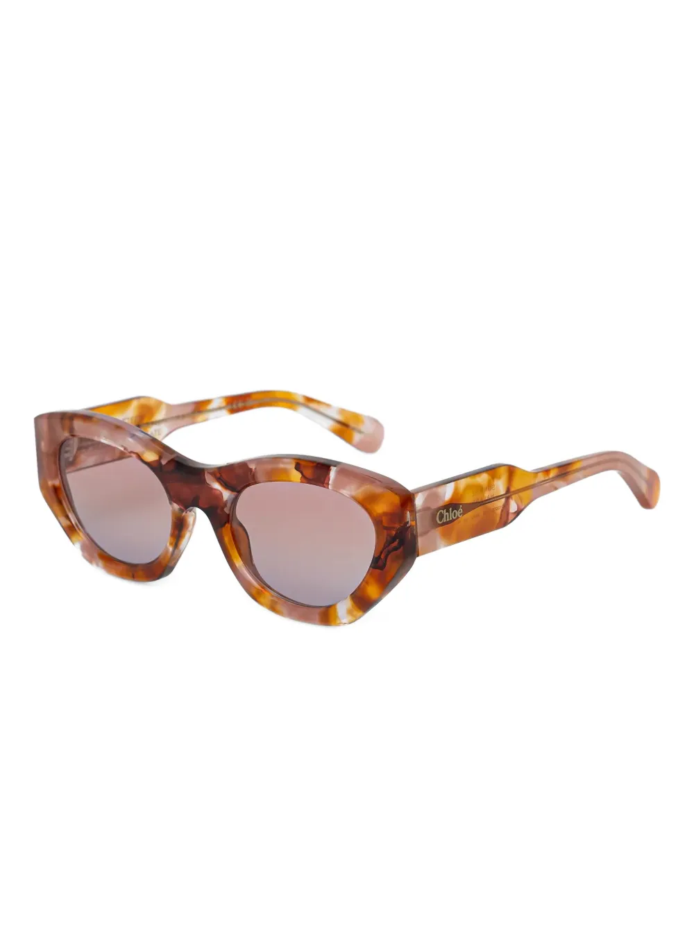 Chloé Eyewear Zonnebril met cat-eye montuur - Bruin