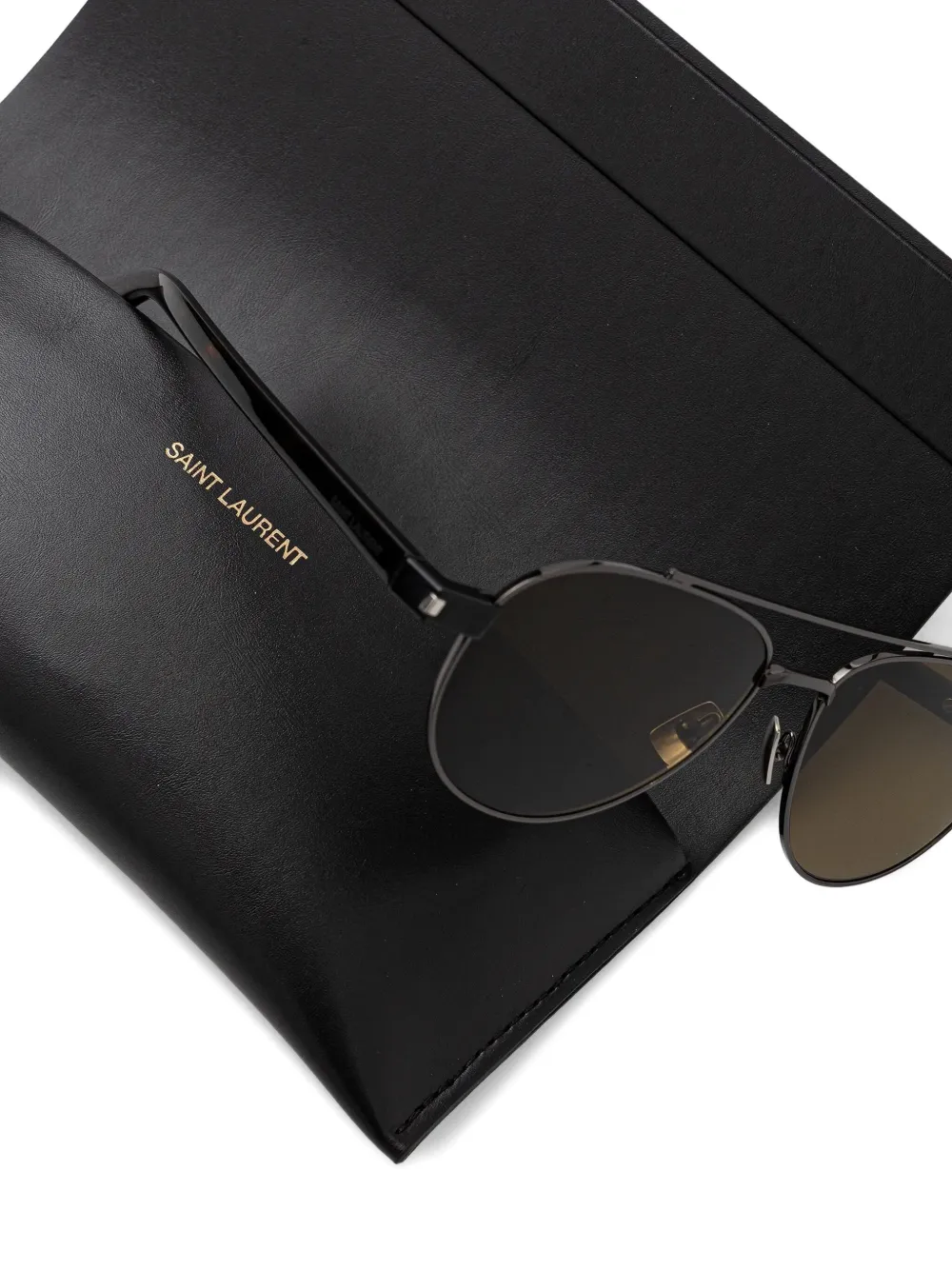 Saint Laurent Eyewear Zonnebril met piloten montuur Zwart