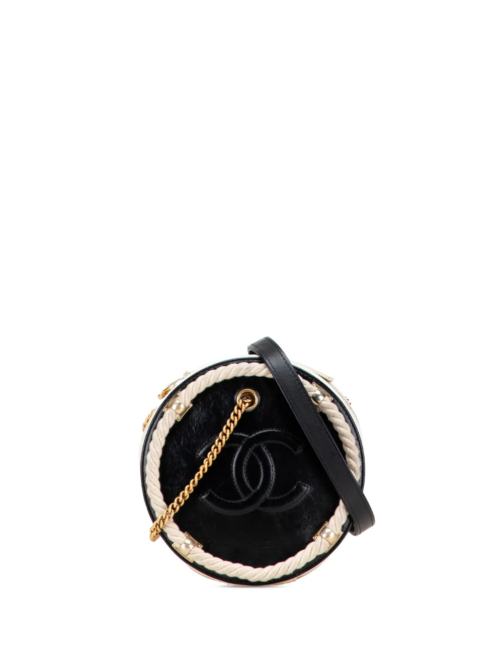 CHANEL Pre-Owned 2019 Crumpled Calfskin En Vogue Round Bag satchel - Nero
