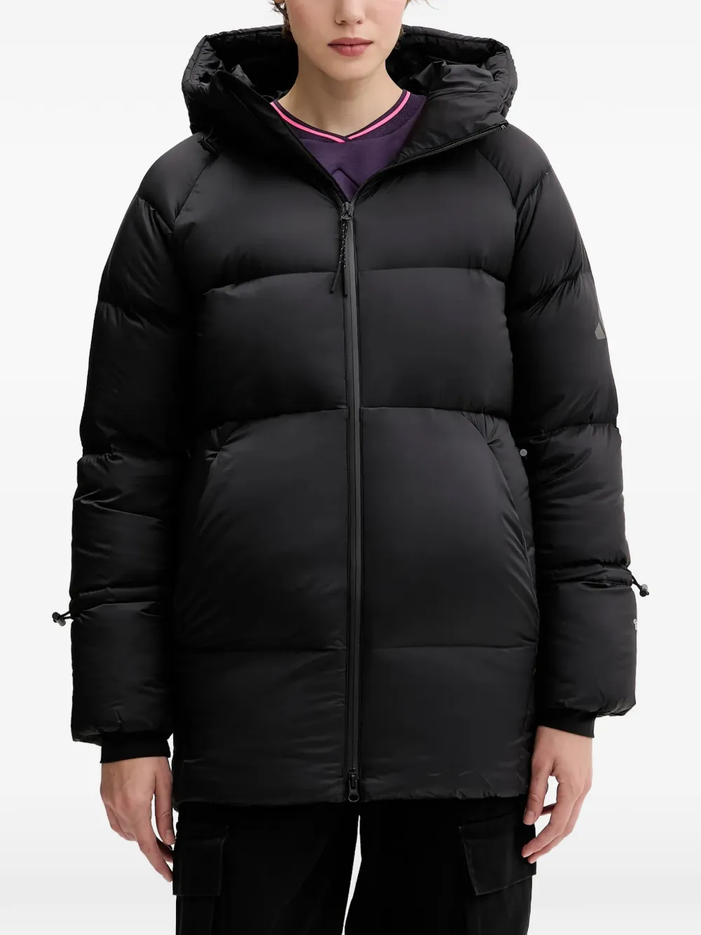 adidas hooded jacket - Nero