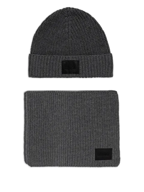 HUGO set de gorro con parche del logo
