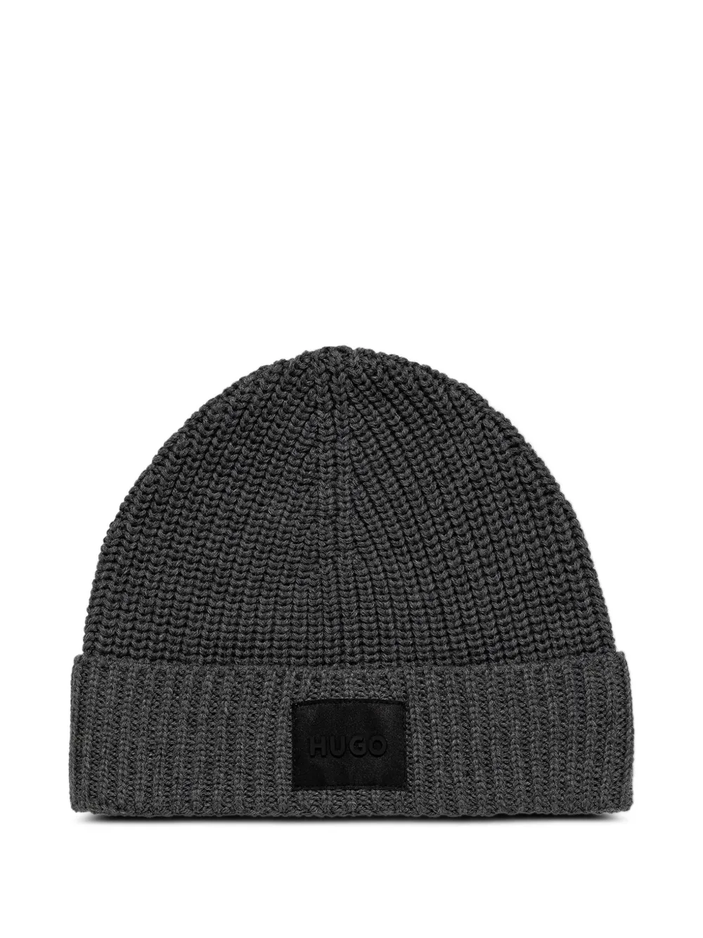 HUGO ribbed logo-patch beanie hat set | Image 2