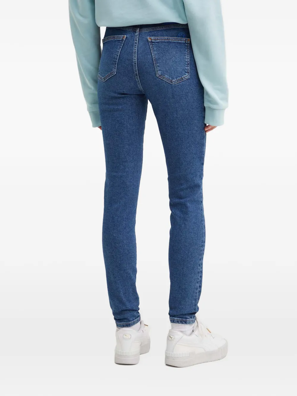 Hugo Boss Logo-patch Denim Trousers In Blue