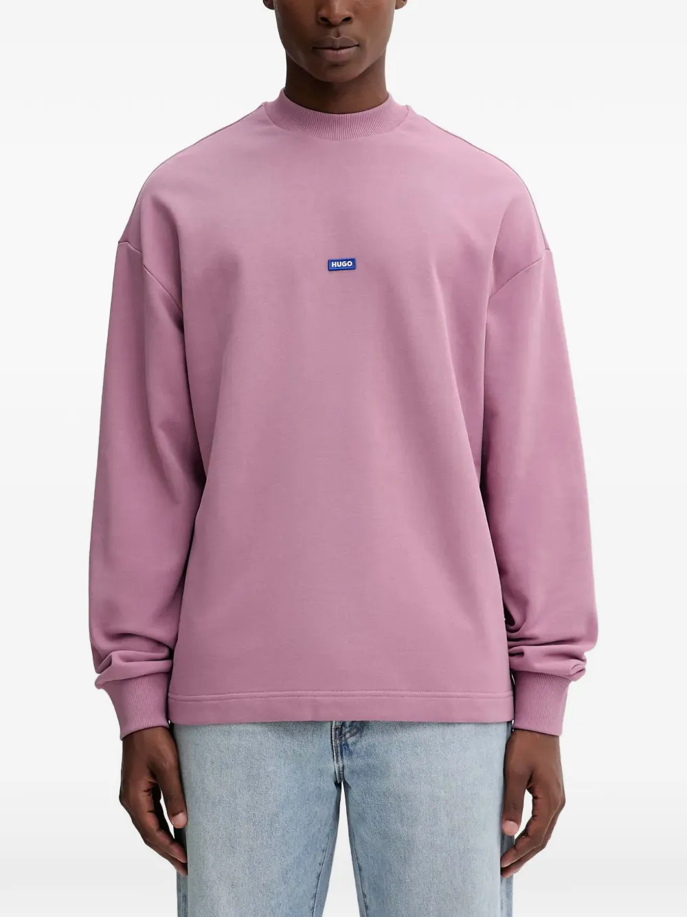 HUGO 로고 패치 스웨트셔츠 | 핑크 | Image 1