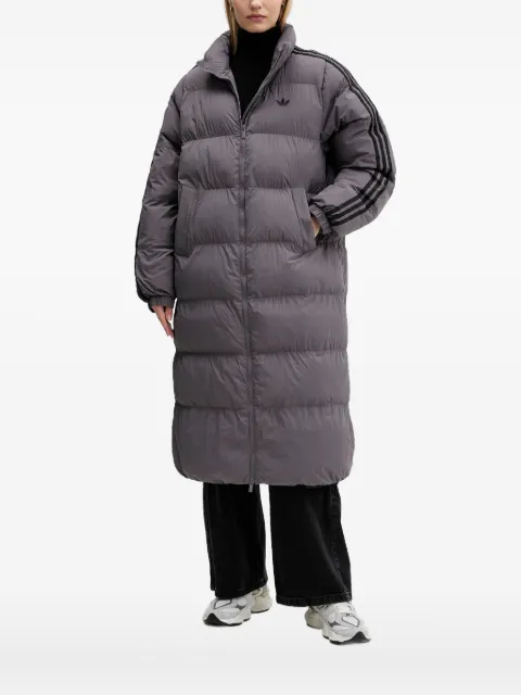 adidas logo-embroidery padded coat