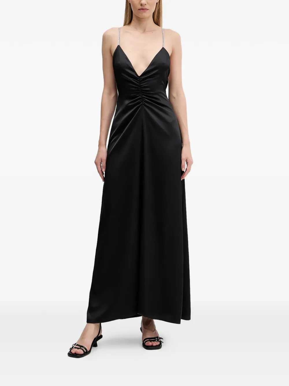 HUGO rhinestone-straps maxi dress | Black | Image 1
